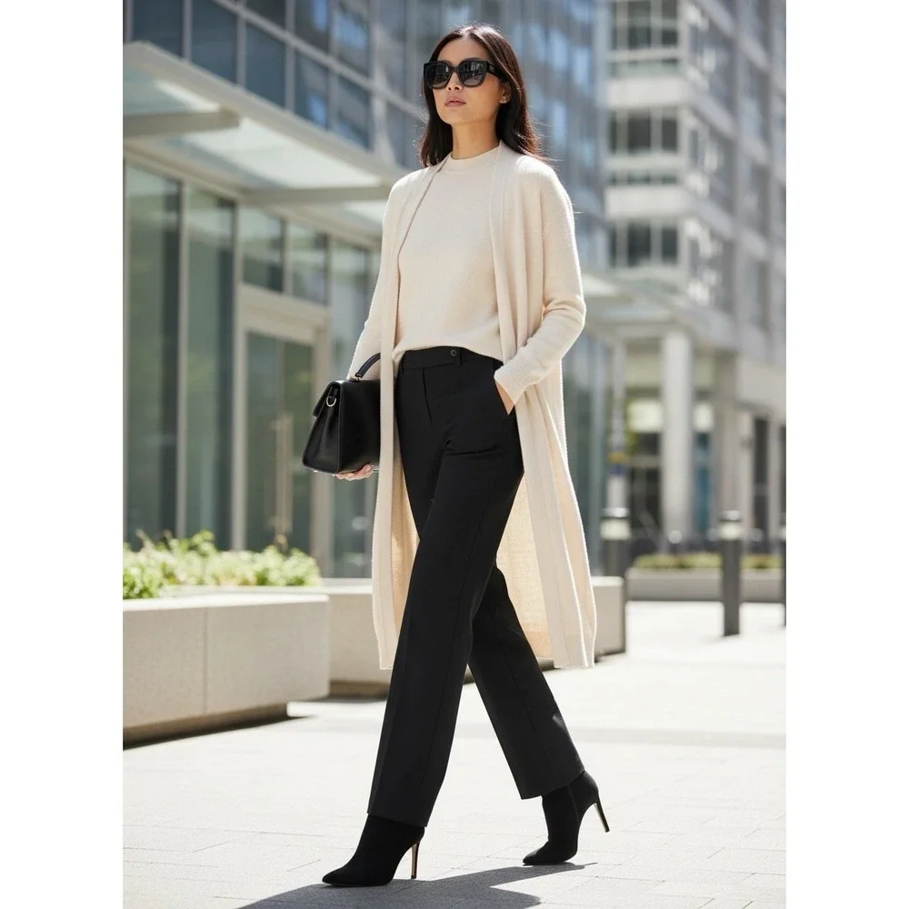Calvin Klein Black Wide Leg Dress Pants Polyester Rayon Spandex Women Size‎ 4